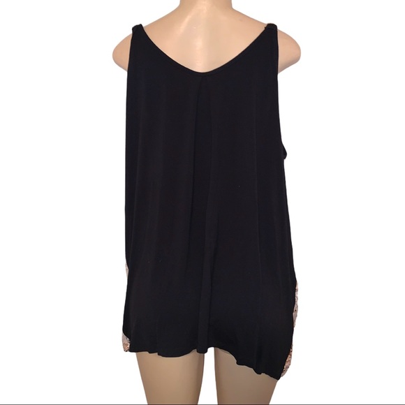 Pennington’s PLUS Embellished Sequin Silver Gold Black Sleeveless Blouse Top - Picture 3 of 6